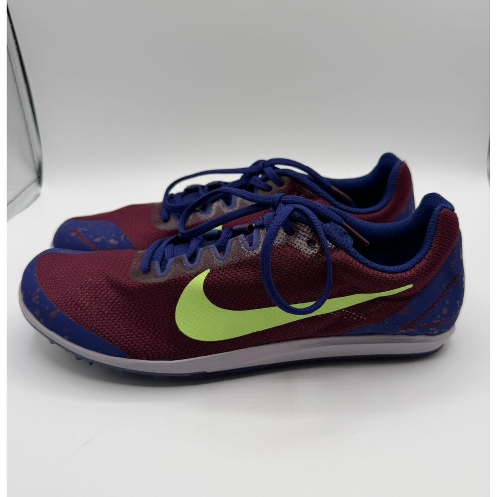 Nike Zoom Rival D10 Bordeaux Lime Blast Unisex Track Shoes Men's 10.5/Women 12